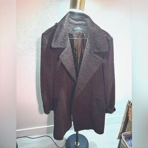 Dale‎ Dressin Leather coat Alpaca & Wool Natural fibers heavy dress trench LG